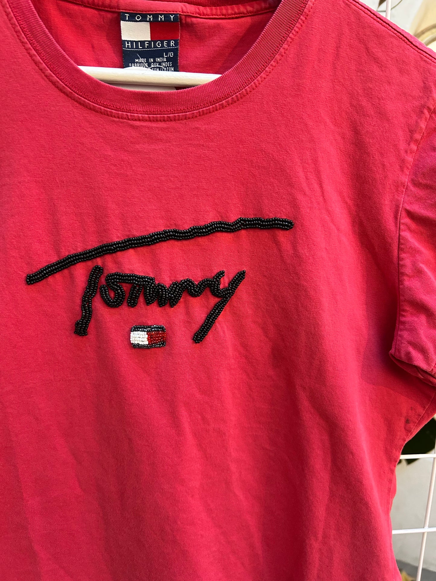 Tommy Hilfiger Red Beaded Y2K Tee
