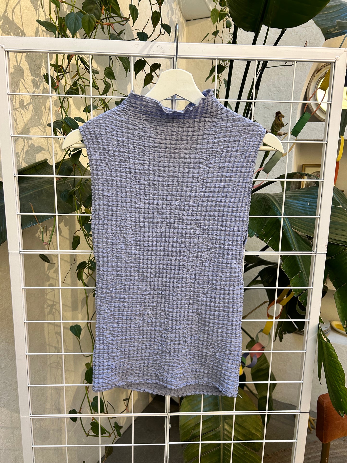 Zara Lilac Bubble Mockneck Tank