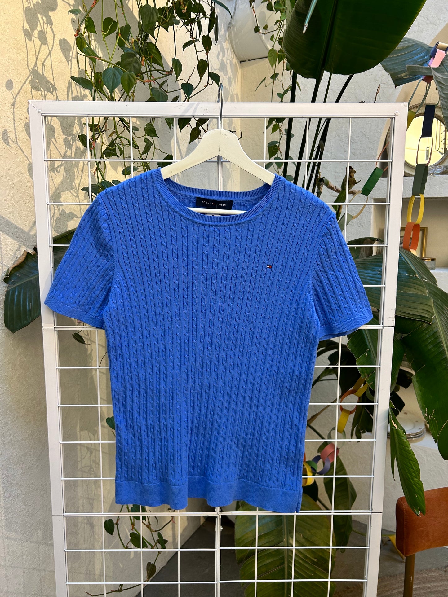 Tommy Hilfiger Blue Cable Knit Top