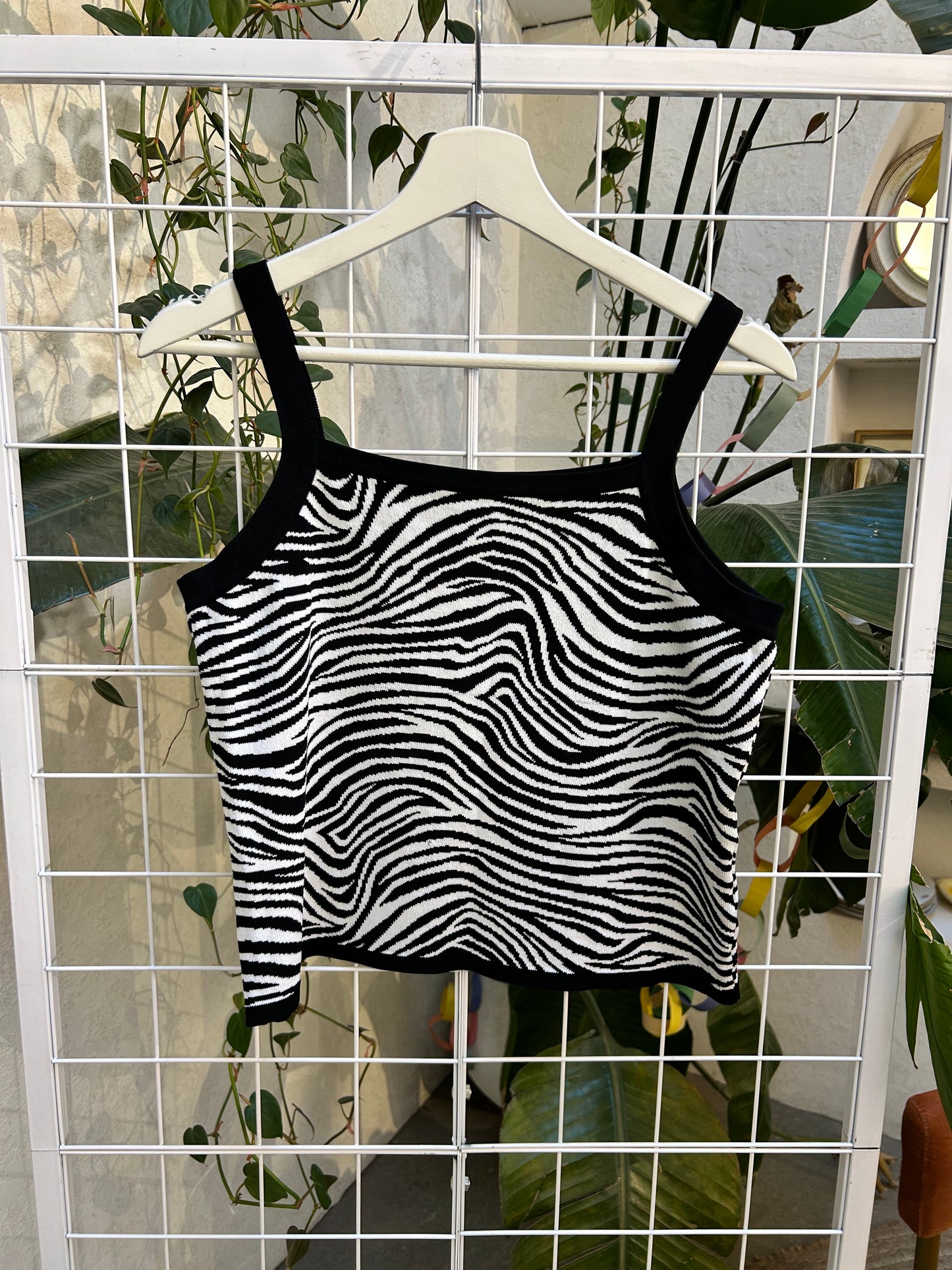 Bianca Nygard Black and White Zebra Print Tank