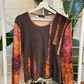 Finette Brown Pink Orange Paisley Knit Top