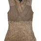 Le Chateau Light Brown Crocheted Beaded Tank