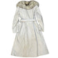 Rajac Bone White Leather Fur Collar Coat