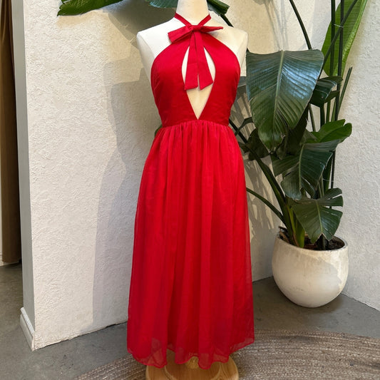 Adeirlina Red Bow Halter Dress