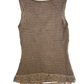 Le Chateau Light Brown Crocheted Beaded Tank