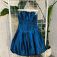 Daisy Teal Taffeta Bubble Skirt Dress