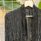 Vintage Black Beaded & Sequins Open Jacket