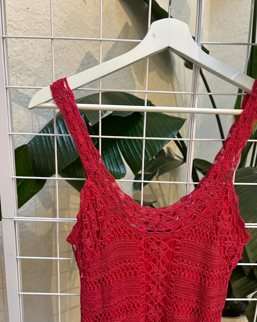 Le Chateau Pink Crochet Tank