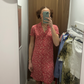 Eddie Bauer Pink Floral Printed Button Up Dress