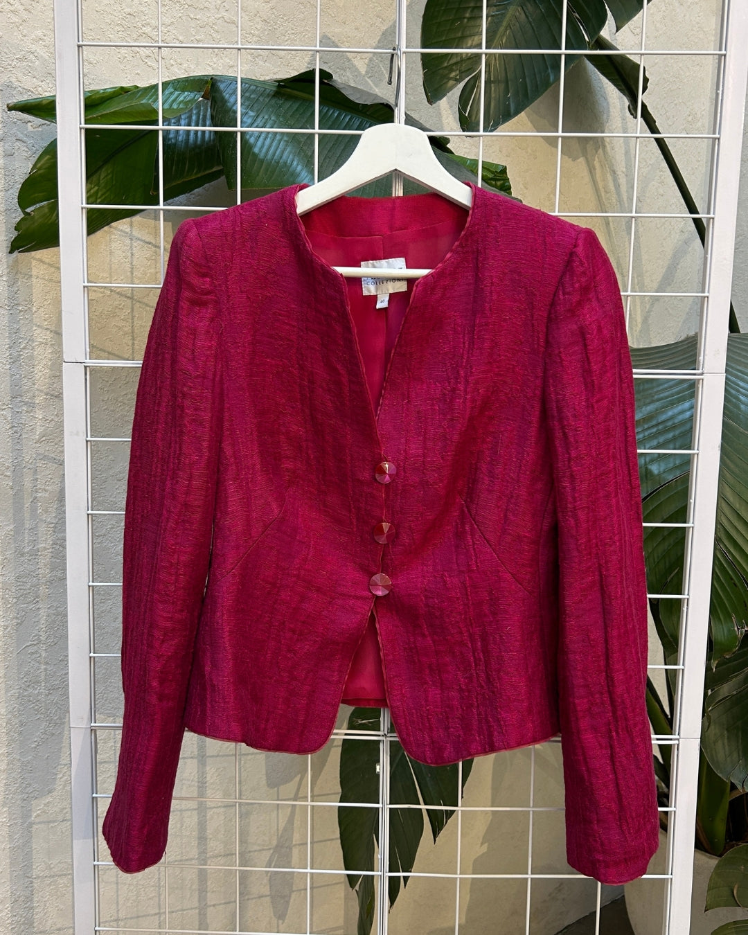 Armani Magenta Textured Cropped Blazer