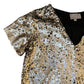 Vanessa Virginia Matte Silver Sequins Top