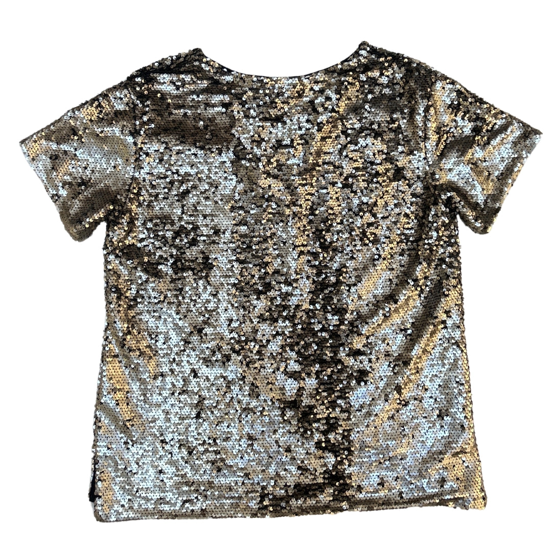 Vanessa Virginia Matte Silver Sequins Top