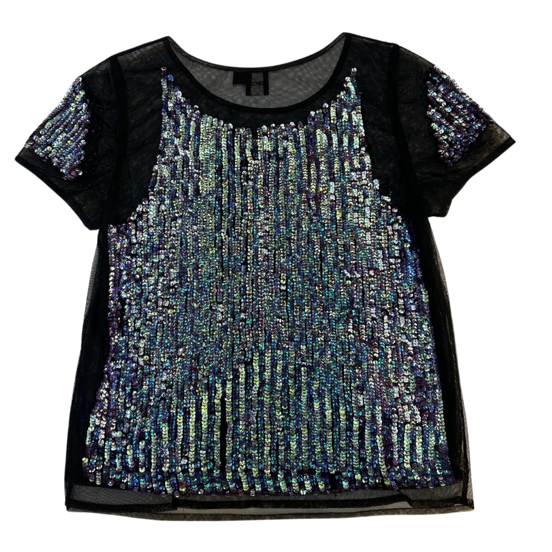 ASOS Green Purple Sequins Mesh Top