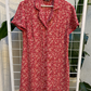 Eddie Bauer Pink Floral Printed Button Up Dress