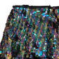 12th Tribe Black Iridescent Sequins Mini Skirt