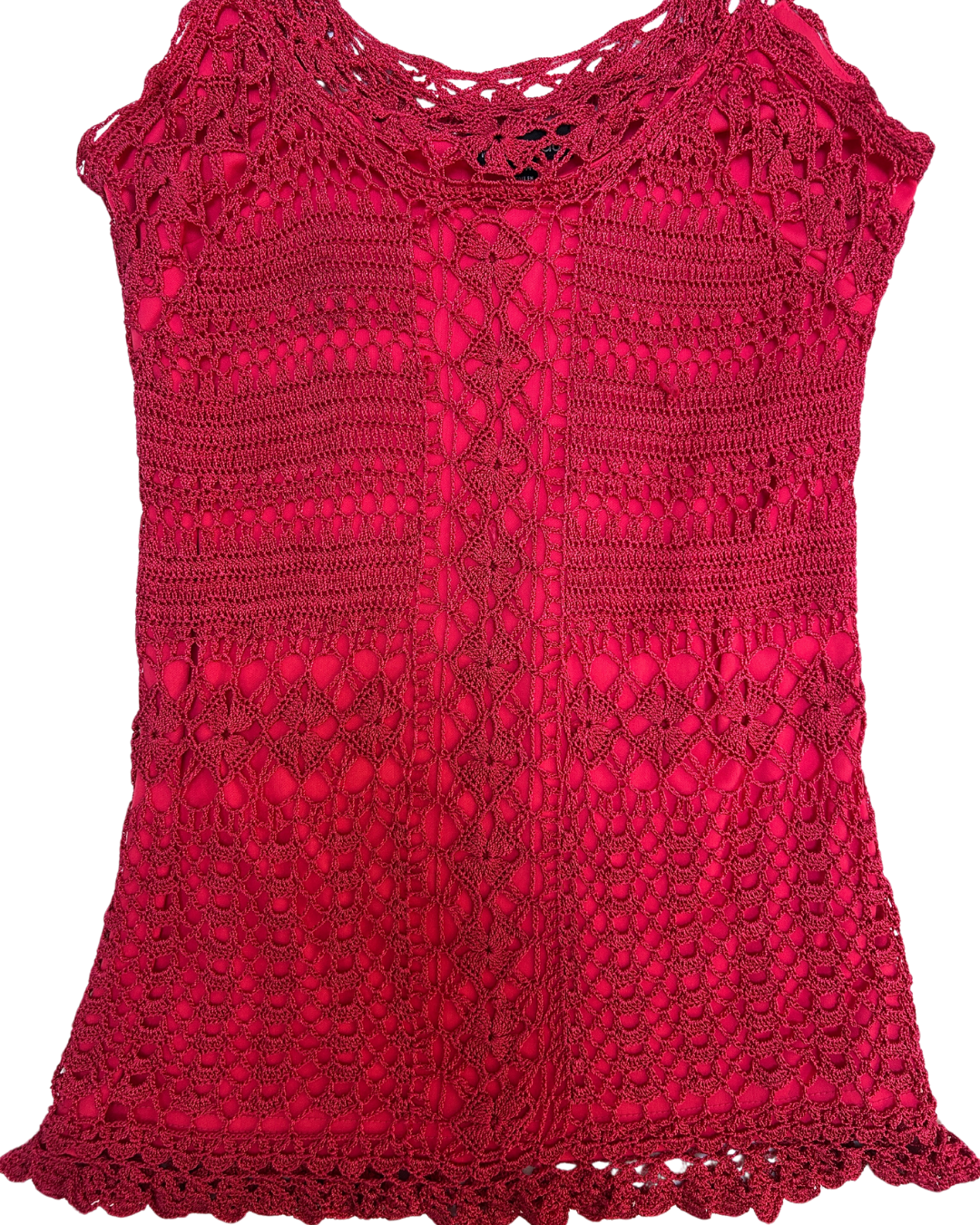 Le Chateau Pink Crochet Tank