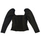 ASTR Black Metallic Puff Sleeve Top