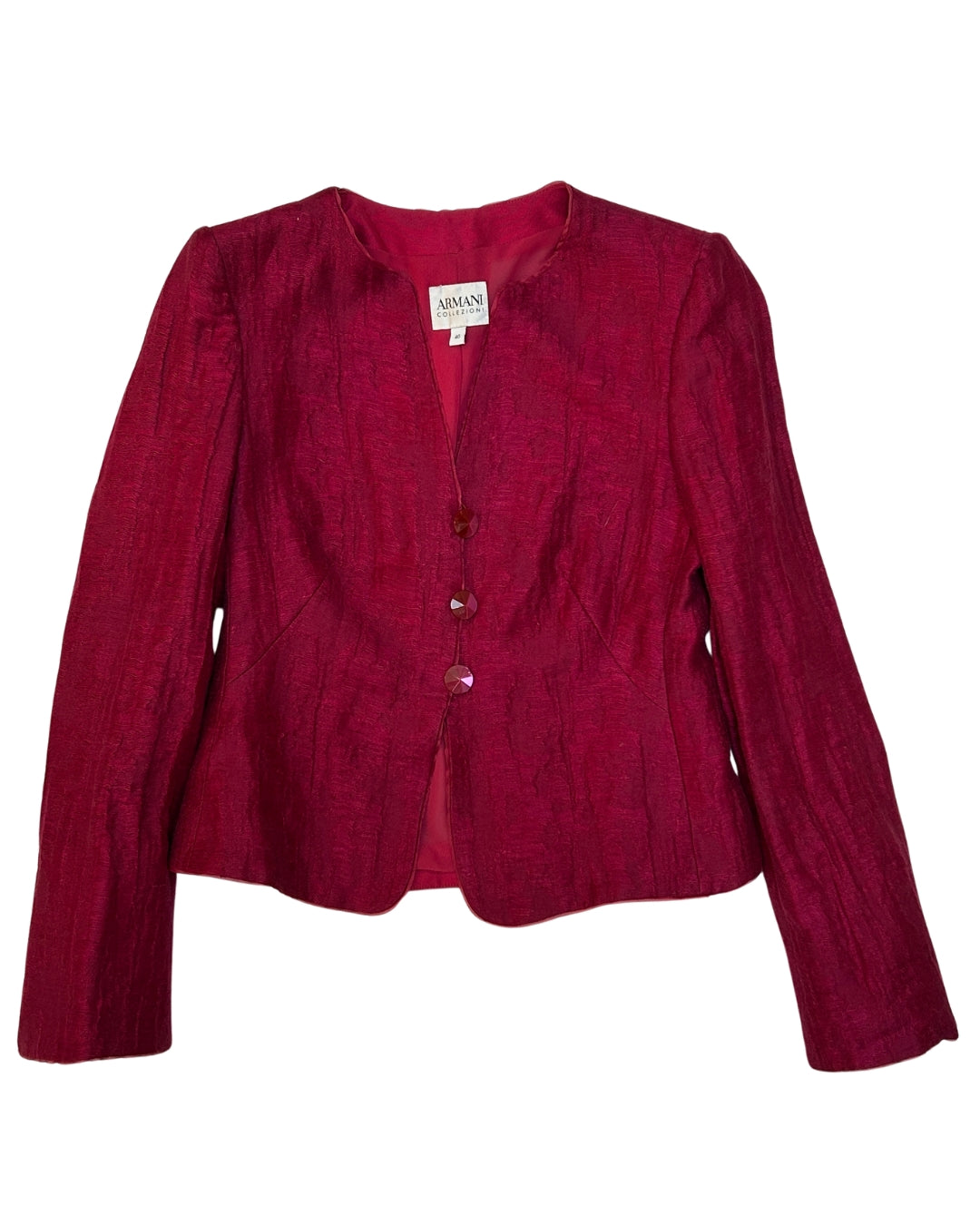 Armani Magenta Textured Cropped Blazer