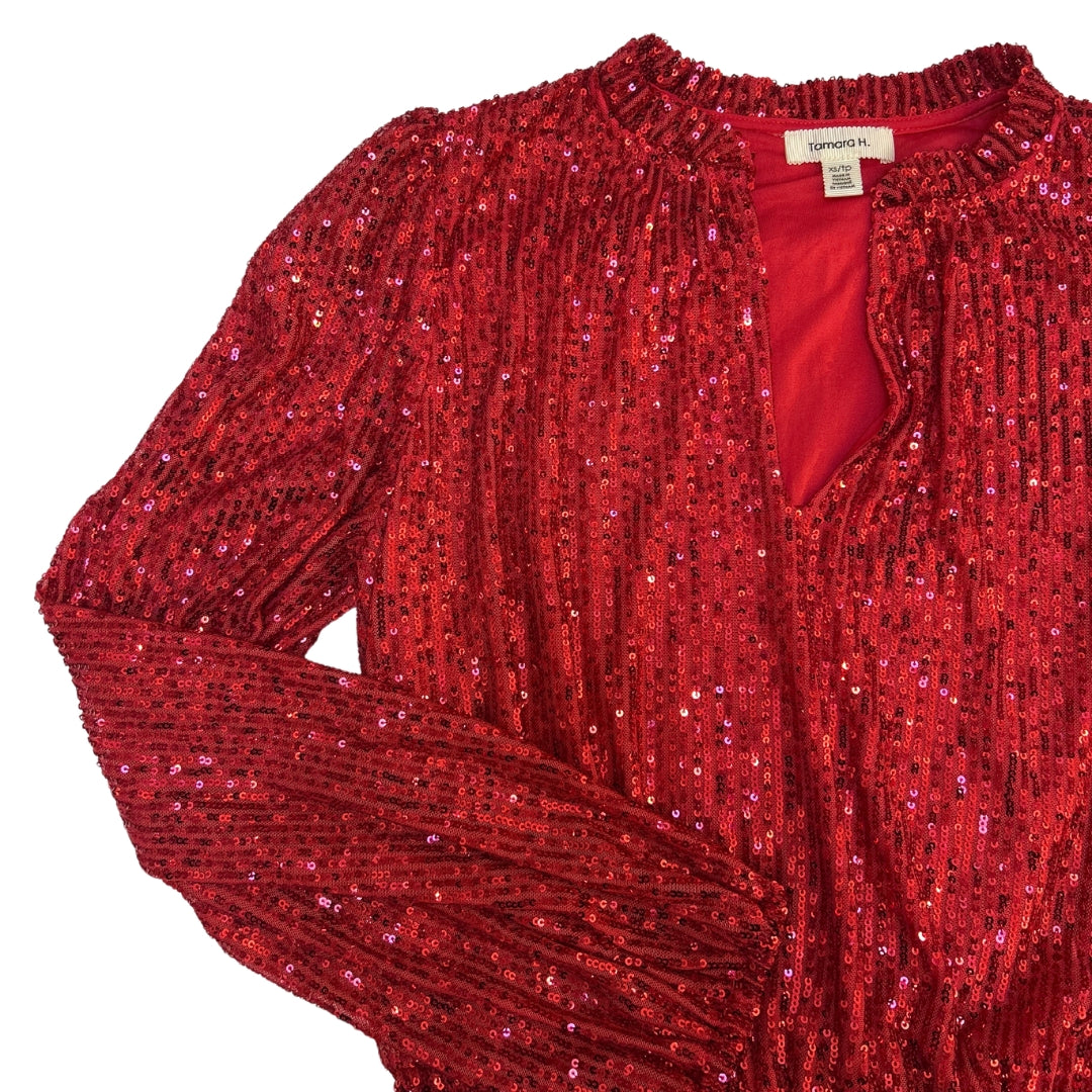 Tamara H Red Sequins Top