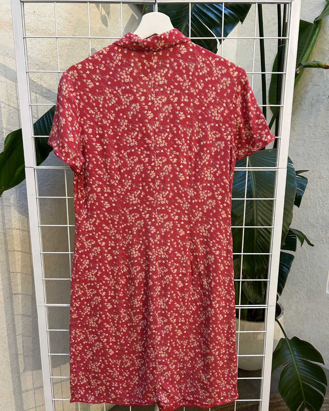 Eddie Bauer Pink Floral Printed Button Up Dress