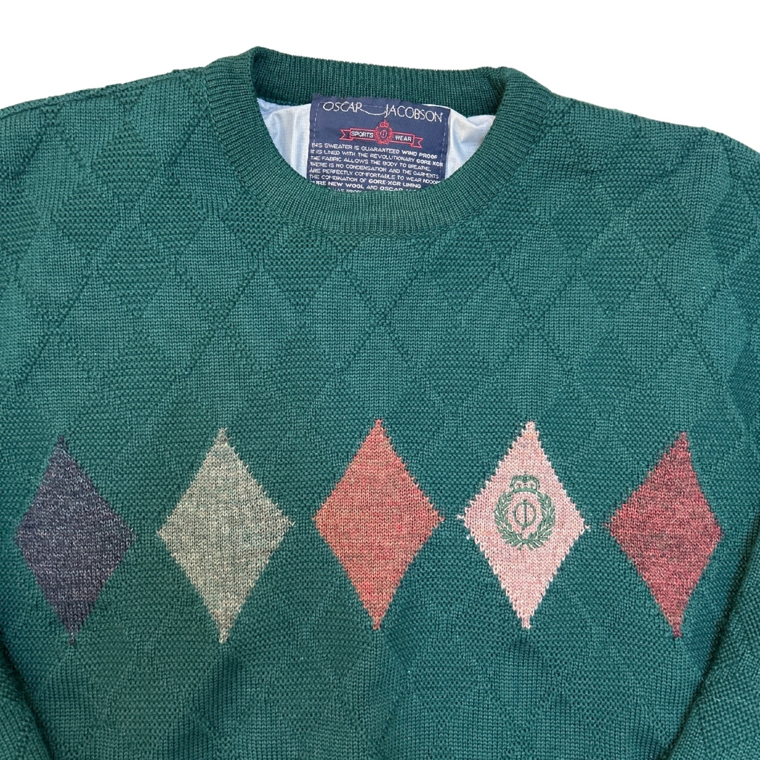 Oscar Jacobson Green Knitted Lined Sweater