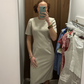 Vintage Beige Straight Dress