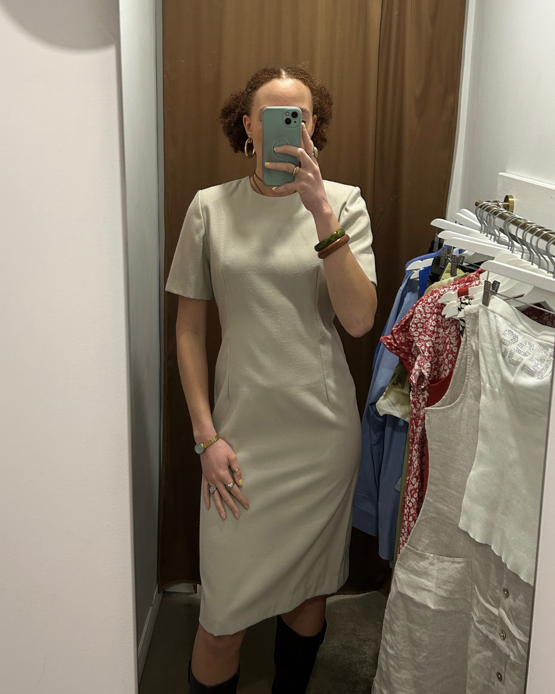 Vintage Beige Straight Dress