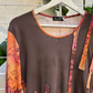 Finette Brown Pink Orange Paisley Knit Top