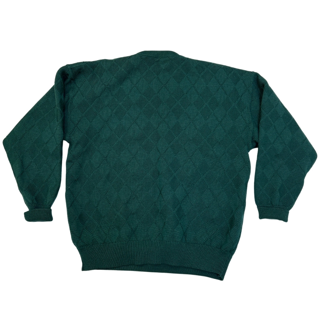 Oscar Jacobson Green Knitted Lined Sweater