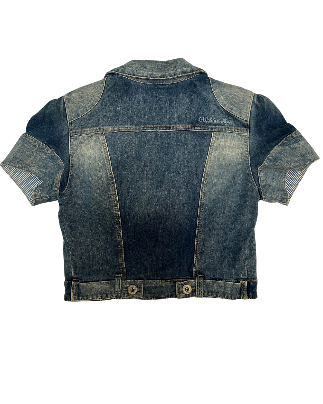 Guess Denim Cropped Short Sleeve Jacket