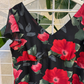 Vintage Black and Red Poppy Printed Mini Dress