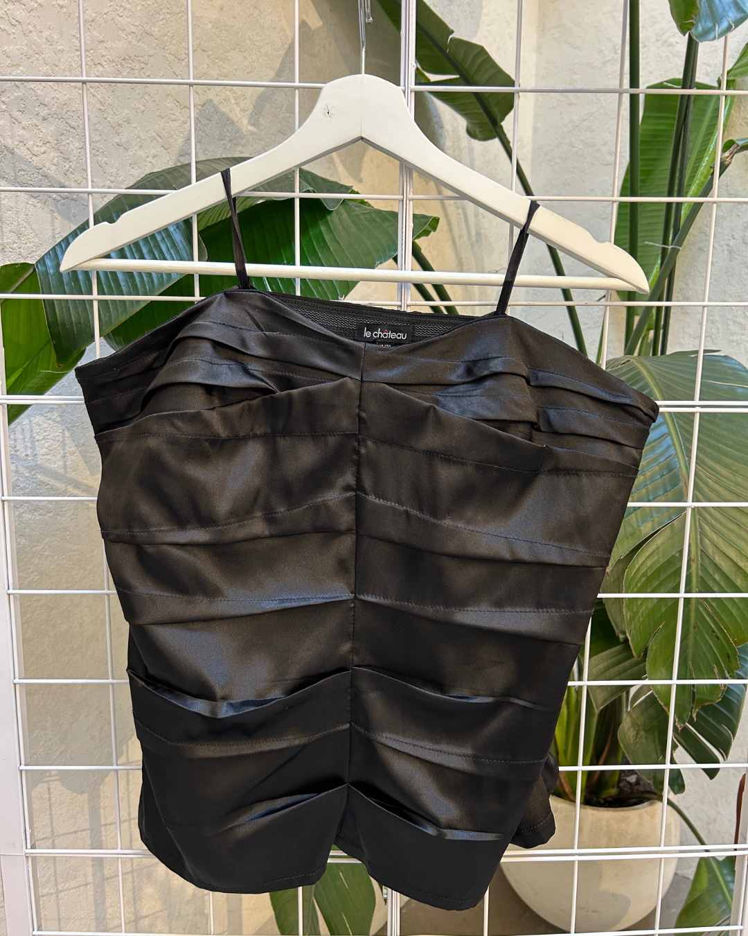 Le Chateau Black Strapless Satin Top