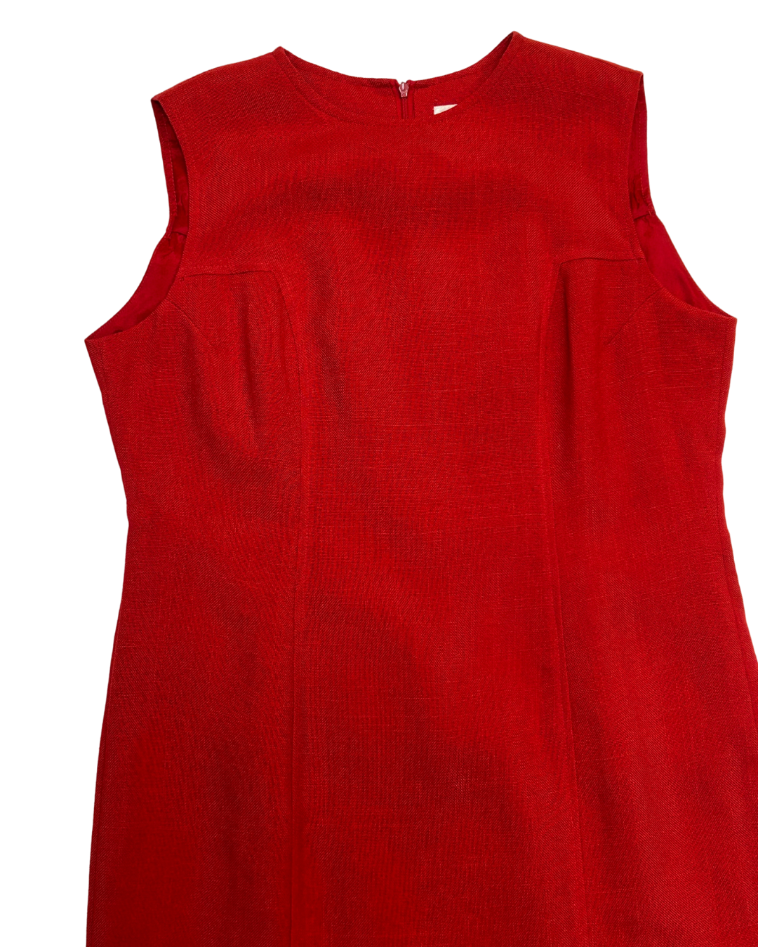 Braemar Red Linen-Like Tailored Dress