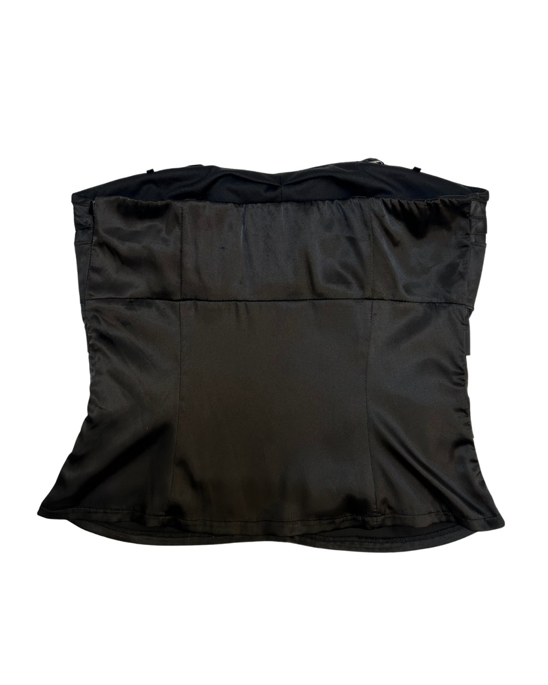 Le Chateau Black Strapless Satin Top