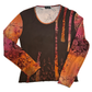 Finette Brown Pink Orange Paisley Knit Top