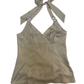 Le Chateau Beige Satin Halter Top