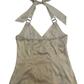 Le Chateau Beige Satin Halter Top