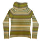 GAP Green Blue Brown Striped Turtleneck