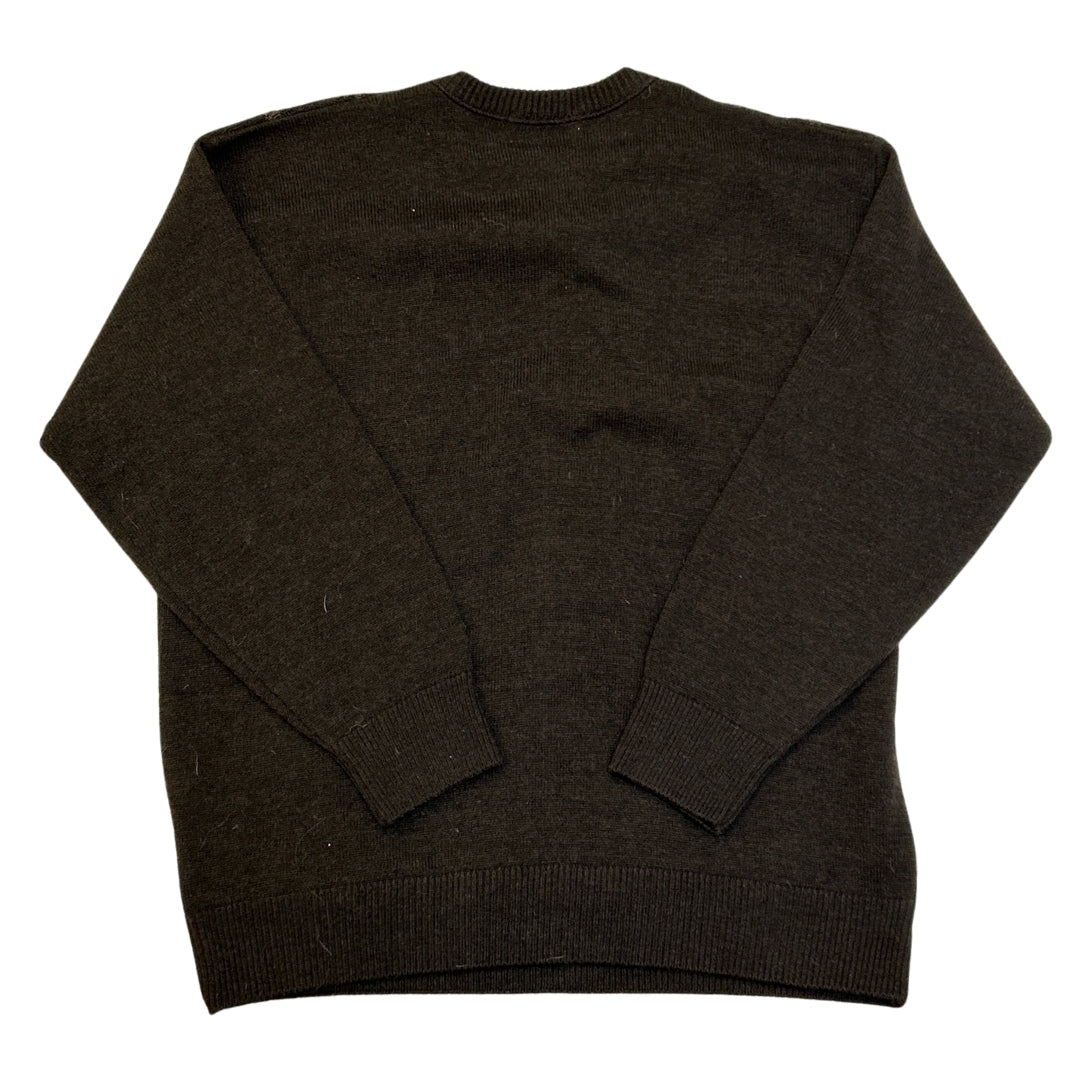 Porto Cruz Brown Textured Knitted Sweater