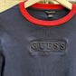 Guess Navy Red Accent Ribbed Top