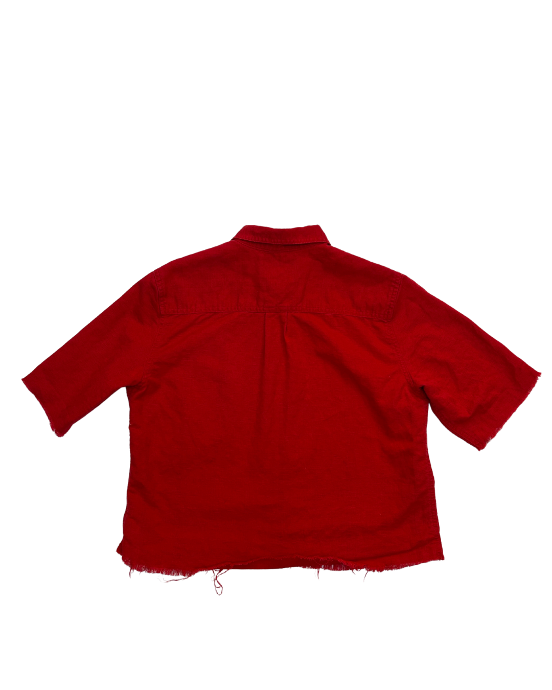 Northern Reflections Red Textured Cropped Button Up