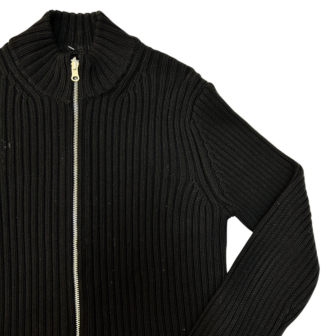 Theory Black Ribbed Zip Sweater