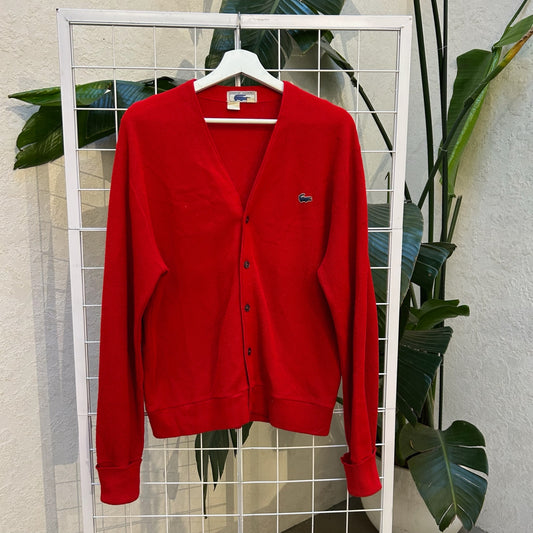 Vintage Lacoste Red Button Up Cardigan