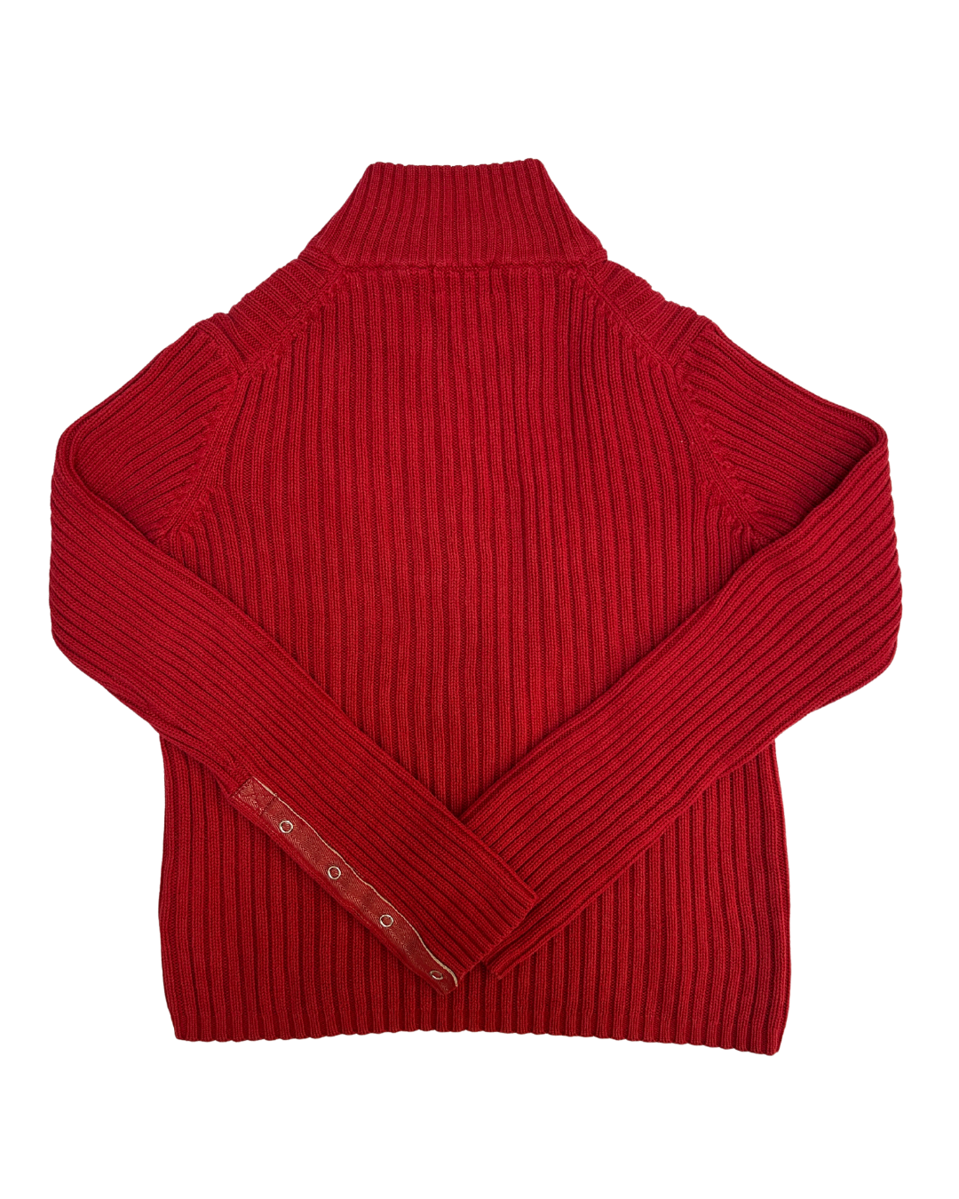 Mexx Red Ribbed Snap Mockneck