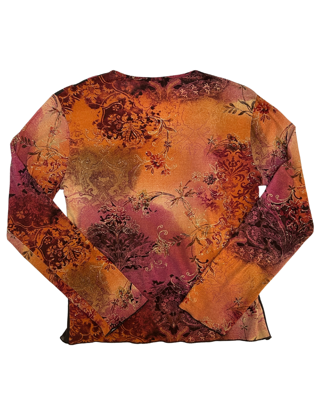 Finette Brown Pink Orange Paisley Knit Top