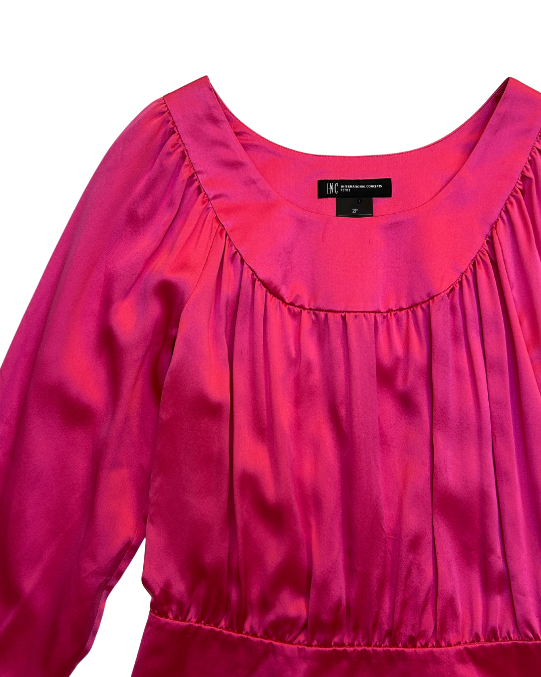 INC Fuchsia Satin Blouse