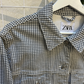 Zara Grey & White Gingham Cropped Denim Jacket