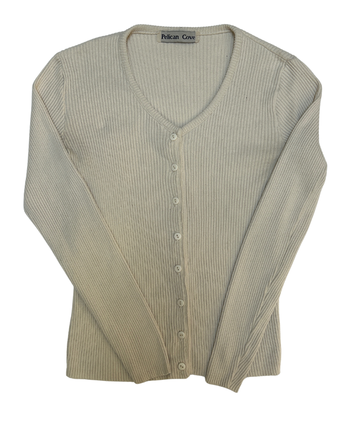 Pelican Cove Beige Ribbed Cardigan