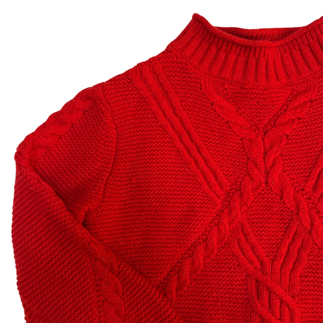 Banana Republic Bright Red Knitted Mockneck Sweater