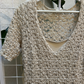 Linda Lundstrom Beige Lace Dress